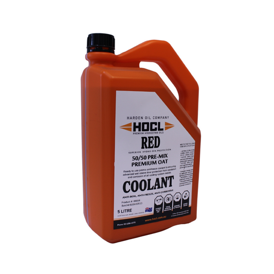 HOCL DuraCool Heavy Duty Red Coolant OAT Pre-Mix 50/50